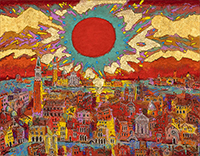 絹谷藝術の原点を振り返る特別展を開催中（写真は「潮音 ヴェネツィア日の出」）