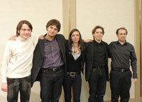 ショパン・コンクール入賞者たち（左から、ダニイル・トリフォノフ、ルーカス・ゲニューシャス、ユリアンナ・アヴデーエワ、インゴルフ・ヴンダー、フランソワ・デュモン）