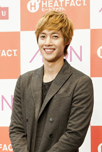 発表会に出席したキム・ヒョンジュン　撮影：平岩亨