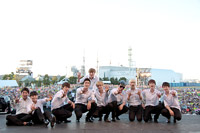 日本で初のファンイベントを行ったSUPER JUNIOR 左から:カンイン、リョウク、ドンヘ、シウォン、イトゥク(後列)、イェソン、シンドン、ソンミン、キュヒョン、ウニョク