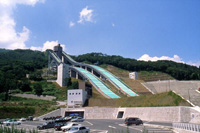 イベントのゴール、白馬ジャンプ競技場