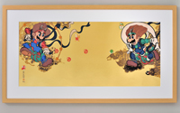 マリオ＆ルイージ図屏風木版画額装 (C) Nintendo, 作 山本太郎　 2015年