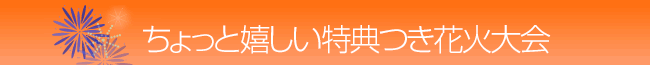 ちょっと嬉しい特典つき花火大会