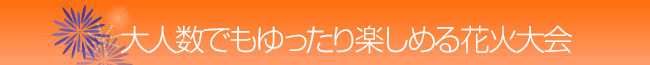 大人数でもゆったり楽しめる花火大会