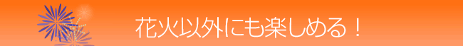 花火以外にも楽しめる！