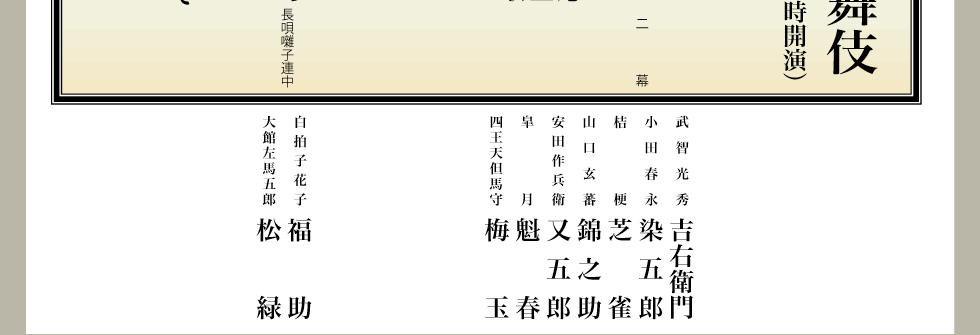 夜の部 出演者