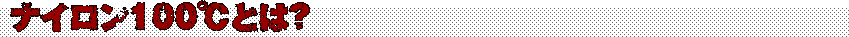 ナイロン100℃とは？