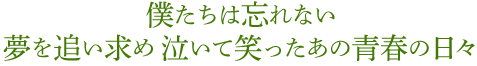 僕たちは忘れない　夢を追い求め泣いて笑ったあの青春の日々