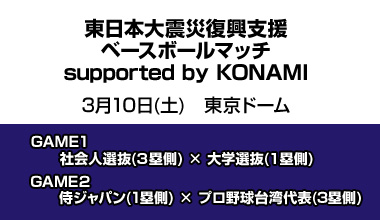 東日本大震災復興支援ベースボールマッチ supported by KONAMI (東京都)
