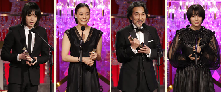 左より菅田将暉、蒼井優、役所広司、広瀬すず