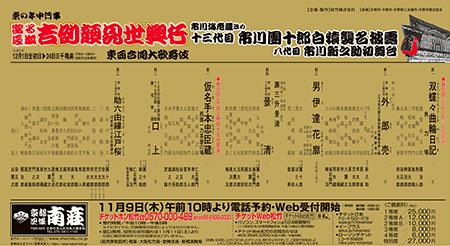 京の年中行事 當る辰歳 吉例顔見世興行 東西合同大歌舞伎 市川海老蔵