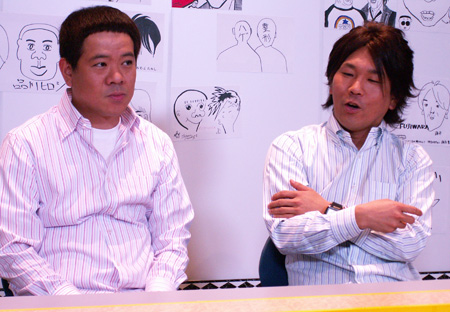 新番組「FUJIWARAのありがたいと思えッ!!」囲み取材の様子