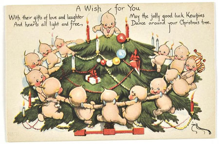 「クリスマスポストカード1914USAツリーを囲んで」　(C)Rose O'Neill Kewpie International