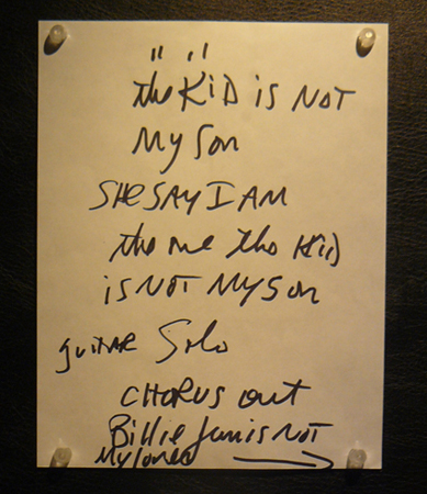 ビリー・ジーン手書き歌詞