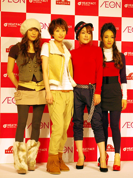 イオン『HEATFACT』新CM発表会に出席したSPEED　(左より)上原多香子、島袋寛子、今井絵理子、新垣仁絵