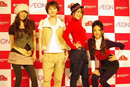 イオン『HEATFACT』新CM発表会に出席したSPEED　(左より)上原多香子、島袋寛子、今井絵理子、新垣仁絵