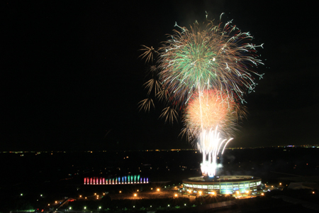 昨年の花火の模様