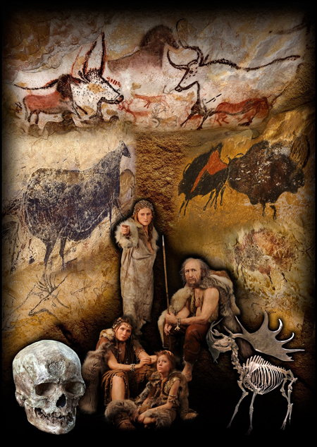 再現される壁画と展示品 (C)SPL Lascaux international exhibition / 国立科学博物館
