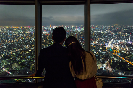 東京スカイツリーからのぞむ夜景　(C)TOKYO-SKYTREE
