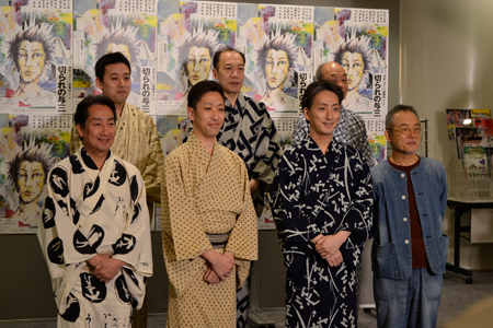 渋谷・コクーン歌舞伎 第十六弾「切られの与三」 (前列左から)中村扇雀、中村梅枝、中村七之助、串田和美 (後列左から)中村萬太郎、片岡亀蔵、笹野高史