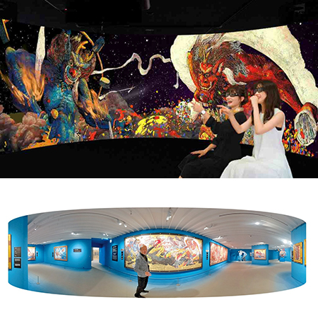 館内では、３D映像やVR映像など新感覚のアート体験が楽しめるコーナーも