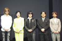 (左から)YOSHIKI、小池百合子、TOSHI、秋元康、松浦勝人