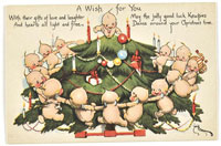 「クリスマスポストカード1914USAツリーを囲んで」　(C)Rose O'Neill Kewpie International