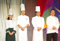 スターシェフ。(左から)柿沢安耶、鎧塚俊彦、脇屋友詞、ヒロ山田