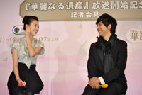 ハン・ヒョジュとイ・スンギ　撮影：樋口美和