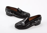 MICHAEL JACKSON SIGNED AND STAGE WORN LOAFERS
