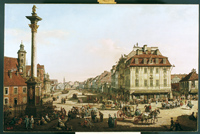 ベルナルド・ベロット《ジグムント3世の円柱から見たクラクフ郊外通り》1767-68年　ワルシャワ王宮所蔵　Photo:Andrzej Ring