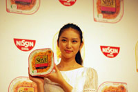 「日清SPA王」新CM発表会より。武井咲