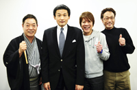 なんばグランド花月の楽屋に月亭八方、大木こだま・ひびきを訪ねた貴乃花親方。