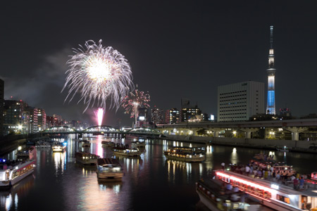 蔵前橋からの隅田川花火