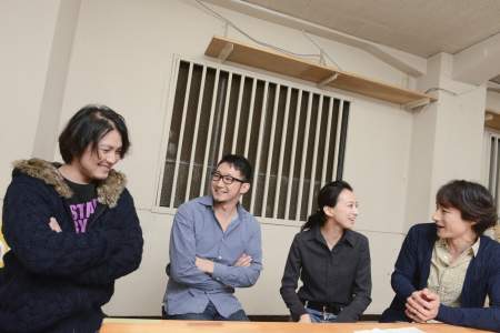 (左より)加治将樹、矢島弘一、梅宮万紗子、曽世海司　撮影：源 賀津己