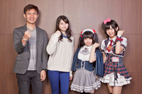 左から美濃部達宏、雨宮天、コヒメ（アフィリア・サーガ）、朝倉ゆり（バクステ外神田一丁目）