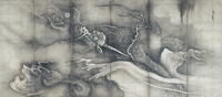 雪村筆　《龍虎図屏風》　6曲1双　各155.6×350.4cm　東京・根津美術館蔵【展示期間：4月25日（火）～5月21日（日）】