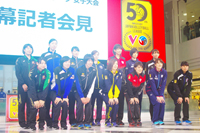2016/17Vリーグ女子大会・公開記者会見に出席した選手一同