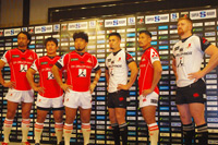(写真左より)大野均、三村勇飛丸、堀江翔太、田村優、内田啓介、エドワード・カーク