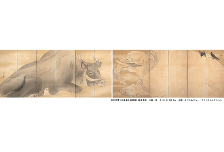 白象黒牛図屏風