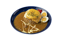 大きいチーズに包まれた特製ハンバーグカレー