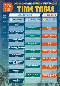 7月24日(日)タイムテーブル