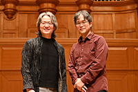 ステージにて。鈴木優人と川島素晴。