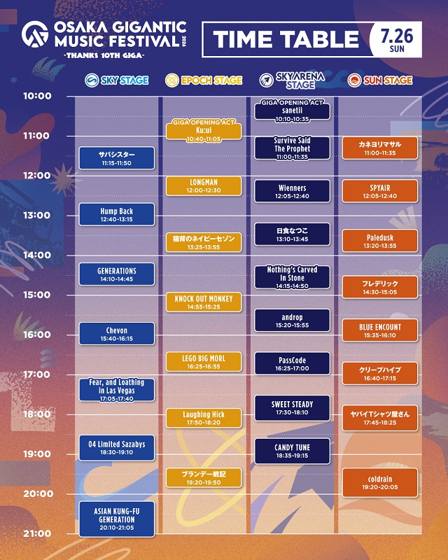 OSAKA GIGANTIC MUSIC FESTIVAL 2026 -THANKS 10TH GIGA- | チケット