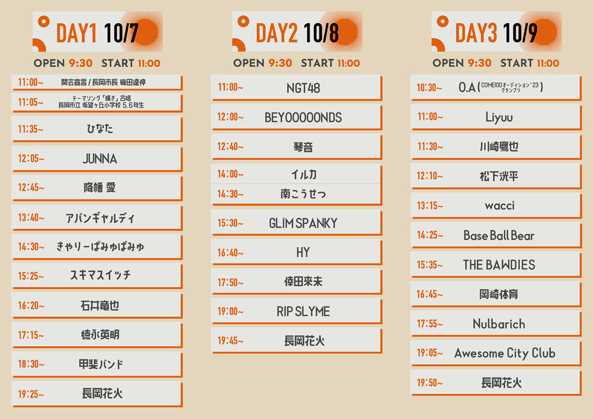 長岡 米百俵フェス ～花火と食と音楽と～ 2023(ナガオカコメヒャッ