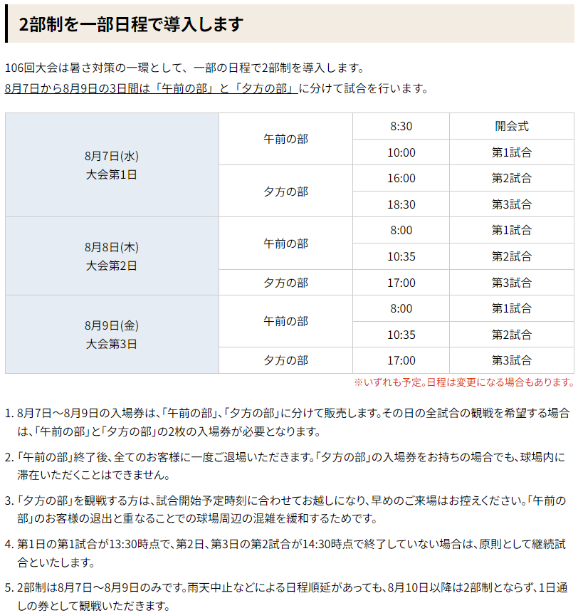 第106回全国高等学校野球選手権大会｜チケットぴあ